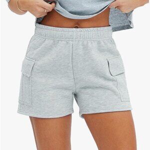 Better Together Comfy Cargo Sweat Shorts - S - NWOT - Heather Light Grey